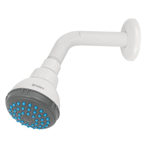 REGADERA PLASTICA REDONDA 2-1/2 Plg. GRIS-BLANCA FOSET BASIC
