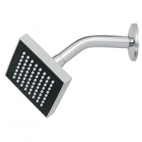 REGADERA CUADRADA 4 Plg. ABS CON BRAZO Y CHAPETON CROMO AQUA