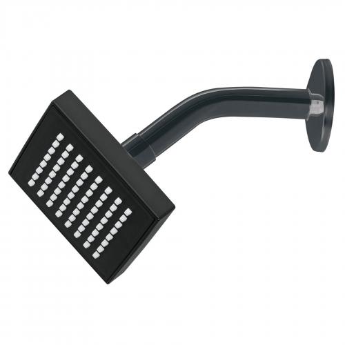 REGADERA CUADRADA 4 Plg. ABS CON BRAZO Y CHAPETON NEGRO AQUA