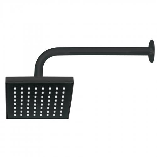 REGADERA CUADRADA 6 Plg. ABS CON BRAZO Y CHAPETON NEGRO AQUA
