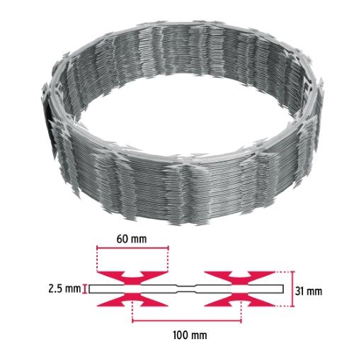ROLLO CONCERTINA MAXIMA SEGURIDAD 45CM DIAMETRO X 8M FIERO