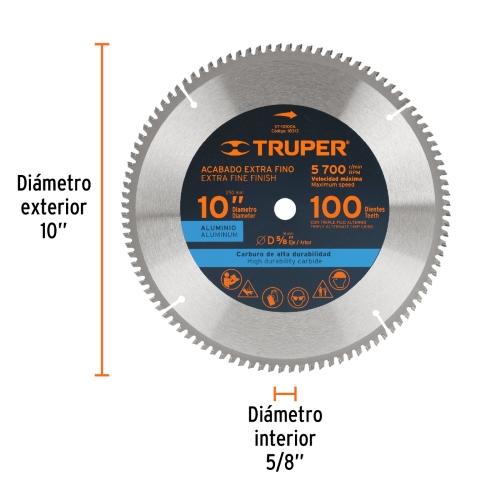 SIERRA P/ALUMINIO 10" CENTRO 5/8" TRUPER (ST-10100A)