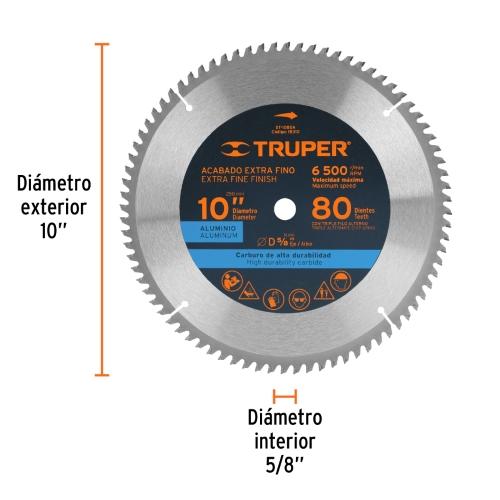 SIERRA P/ALUMINIO 10" CENTRO 5/8" TRUPER (ST-1080A)