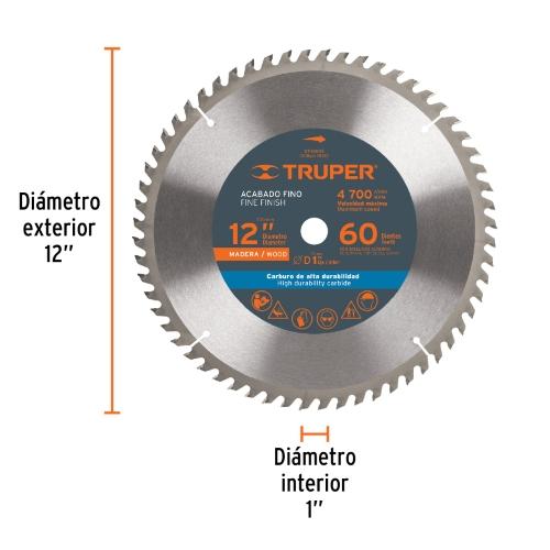 SIERRA P/MADERA 12" 1" 60D CIRCU TRUPER