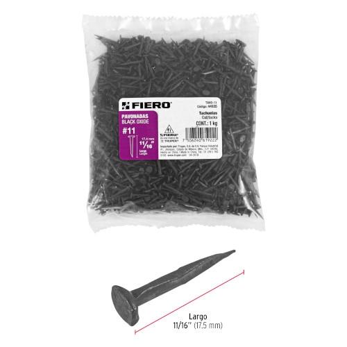 BOLSA CON 1 KG DE TACHUELAS PAVONADAS NO. 11 FIERO