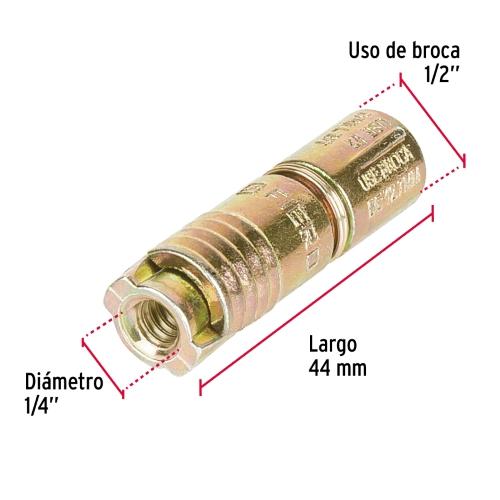 CAJA CON 100 TAQUETES EXPANSIVOS DE 1/4 Plg. SIN TORNILLO FIERO