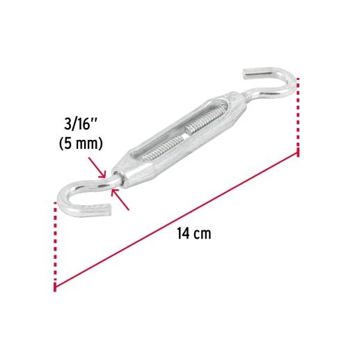 TENSOR ZINC 3/16 Plg. GANCHO-GANCHO FIERO