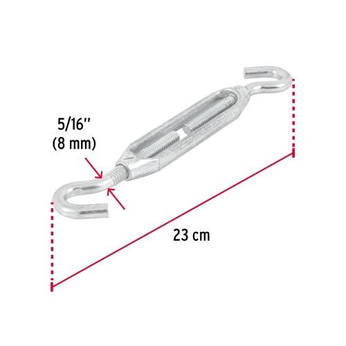 TENSOR ZINC 5/16 Plg. GANCHO-GANCHO FIERO