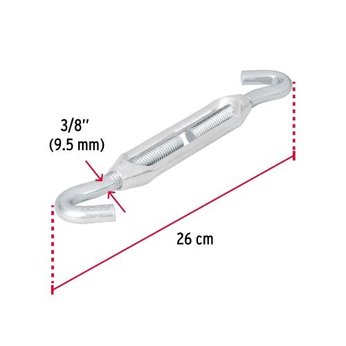 TENSOR ZINC 3/8 Plg. GANCHO-GANCHO FIERO