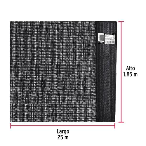 ROLLO DE MALLA SOMBRA 80% MONOFILAMENTO NEGRO 1.85M X 25M