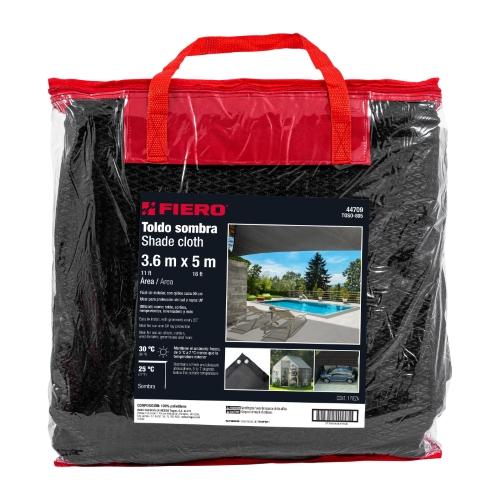 TOLDO SOMBRA 80% MONOFILAMENTO NEGRO 3.6M X 5M FIERO