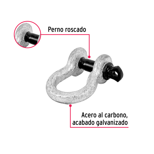 GRILLETE DE ACERO FORJADO 3/16 Plg. FIERO