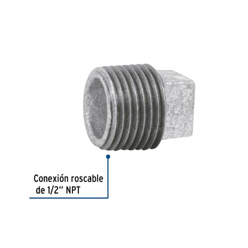 TAPON MACHO 1/2 Plg. DE ACERO GALVANIZADO FOSET
