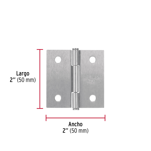 BISAGRA CUADRADA 2 Plg. SATINADO CABEZA PLANA BASIC