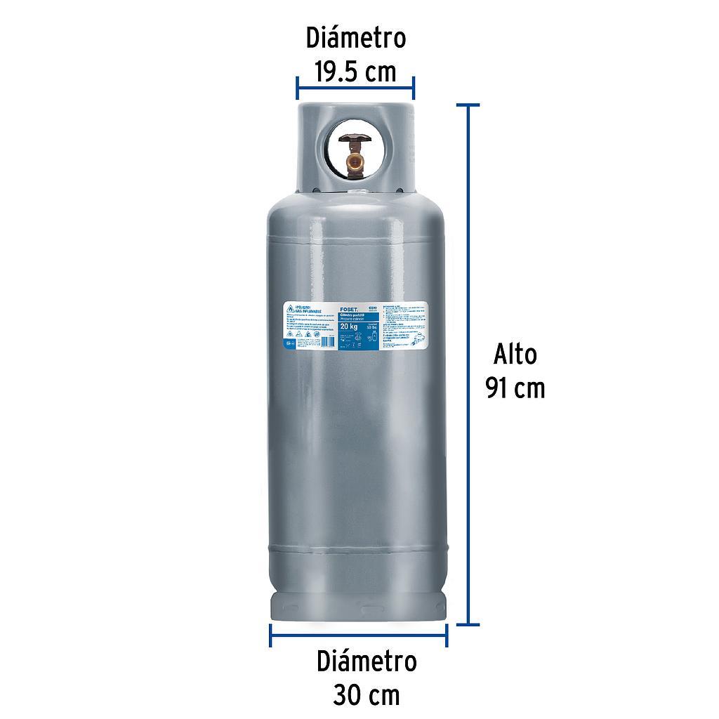 CILINDRO PORTATIL PARA GAS LP 20KG (44LB) FOSET