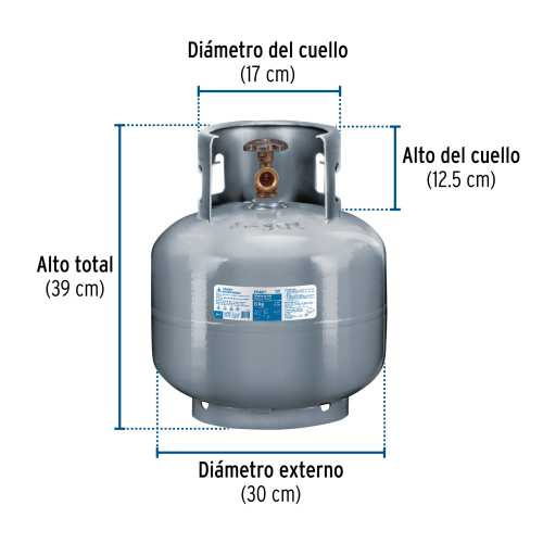 CILINDRO PORTATIL PARA GAS LP 6KG (13LB) FOSET