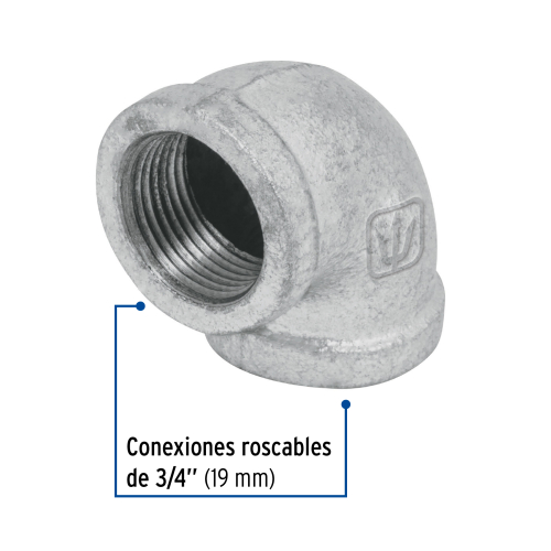 CODO 90° ACERO GALVANIZADO DE 3/4 Plg. FOSET