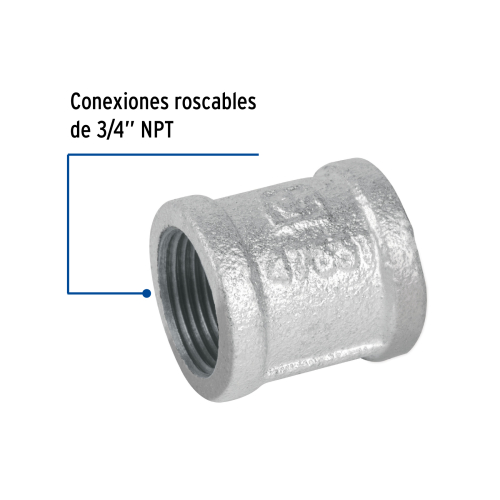 COPLE REFORZADO DE ACERO GALVANIZADO DE 3/4 Plg. FOSET