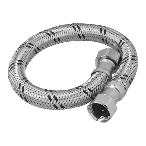 MANGUERA PARA BOILER ACERO INOX. 1/2 Plg. H X 1/2 Plg. H 40 CM