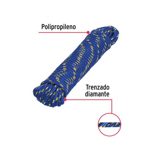 PIOLA DE POLIPROPILENO TRENZADA DE 5MM X 15M EN MADEJA