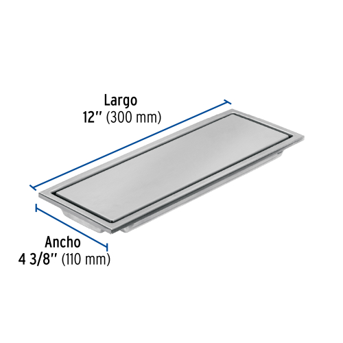 RESUMIDERO RECTANGULAR 30X11CM REVERSIBLE INOXIDABLE FOSET AQUA