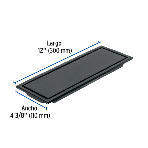 RESUMIDERO RECTANGULAR 30X11CM REVERSIBLE NEGRO FOSET AQUA
