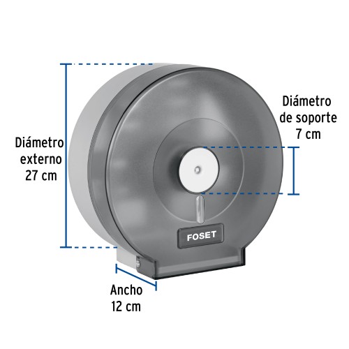 PORTARROLLO JUNIOR DE ABS HUMO FOSET BASIC