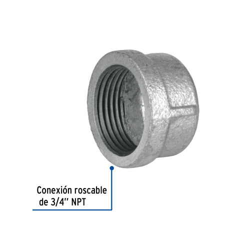 TAPON HEMBRA 3/4 Plg. DE ACERO GALVANIZADO FOSET