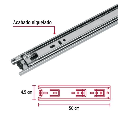 BOLSA CON 2 CORREDERAS EXTENSION 50 CM PARA CAJON ANCHO 4.5 CM