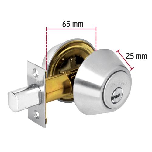CERROJO LLAVE-LLAVE CROMO MATE LLAVE PUNTOS HERMEX
