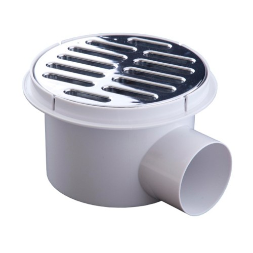 CESPOL PVC  CON SALIDA DE 2 F-172 REJILLA CROMADA