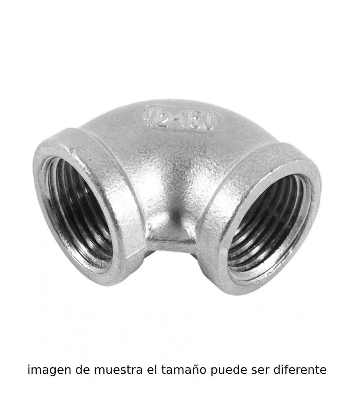 CODO ACERO INOXIDABLE ROSCABLE 1X90º CEDULA 40 T304