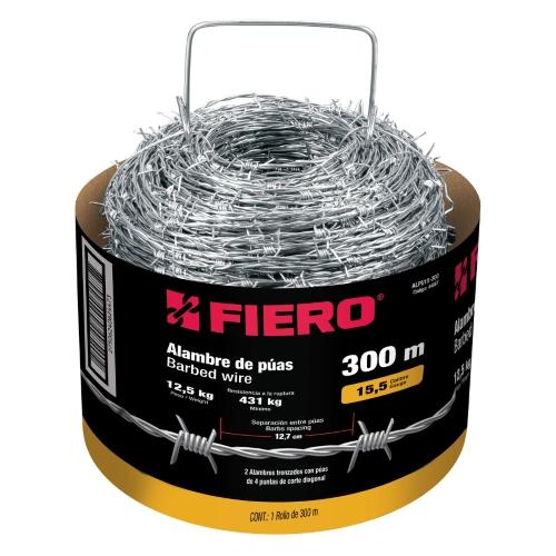 ROLLO DE ALAMBRE DE PUAS 300M CALIBRE 15.5 FIERO