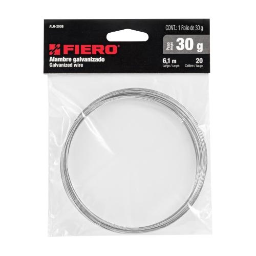 ROLLO DE 30 G DE ALAMBRE GALVANIZADO CALIBRE 20 EN BOLSA