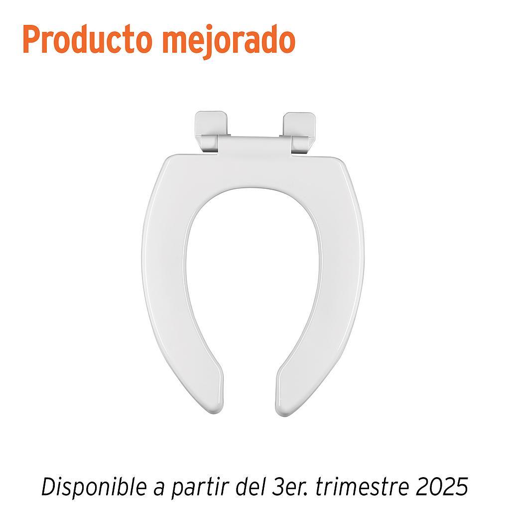 ASIENTO ALARGADO SIN TAPA PARA TAZA FLUXOMETRO BLANCO AQUA