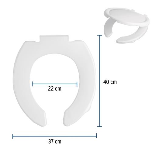 ASIENTO REDONDO LIGERO ECONOMICO PARA WC ABIERTO BLANCO BASIC