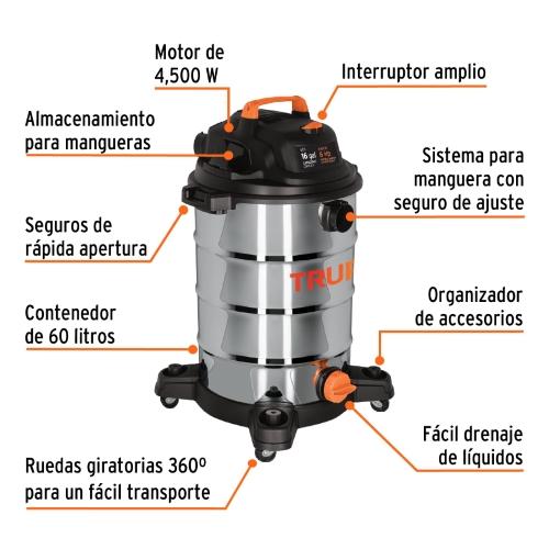 ASPIRADORA INDUSTRIAL ACERO INOX 60LT TR