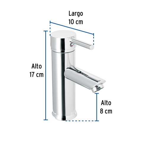 MONOMANDO CORTO CROMO PARA LAVABO FOSET TUBIG
