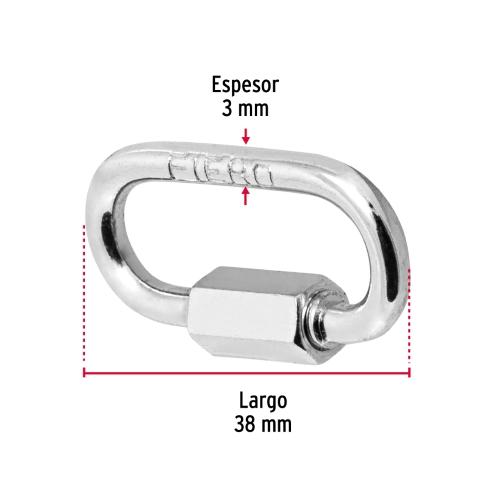 BANDOLA DE ACERO DE 1/8 Plg. CON SEGURO FIERO