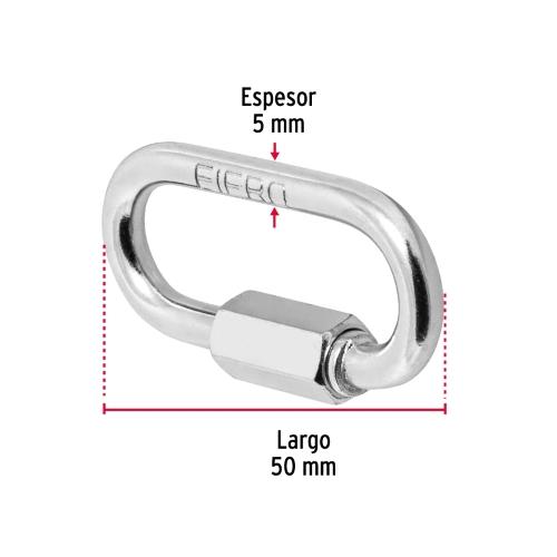 BANDOLA DE ACERO DE 3/16 Plg. CON SEGURO FIERO