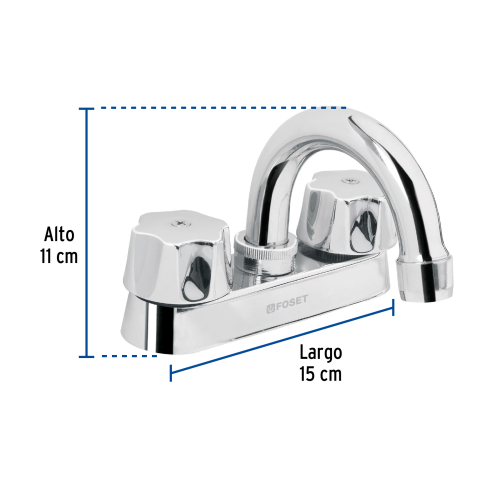 MEZCLADORA 4 Plg. PARA LAVABO CUELLO CURVO CARTUCHO CERAMICO