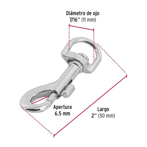 BANDOLA DE ZINC DE 7/16 Plg. GIRATORIA FIERO