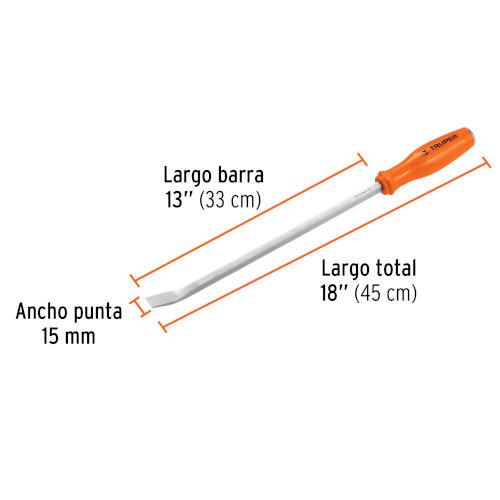 BARRA DE PALANCA LARGO TOTAL 18" TRUPER