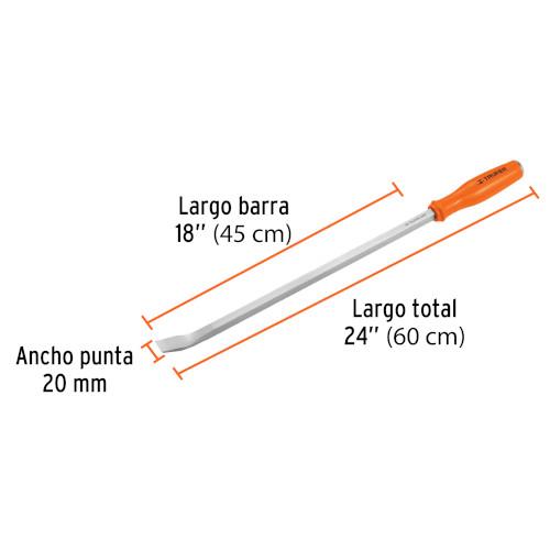 BARRA DE PALANCA LARGO TOTAL 24" TRUPER
