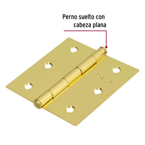 BISAGRA RECTANGULAR 3 Plg. ACERO LATONADO HERMEX