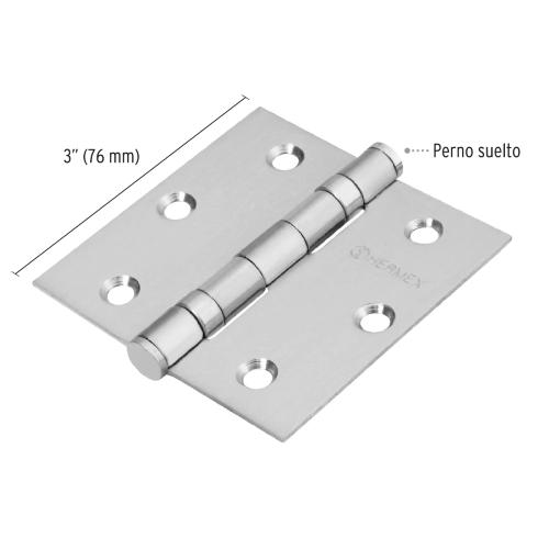 BISAGRA CUADRADA 3 Plg. ACERO INOXIDABLE CABEZA PLANA HERMEX
