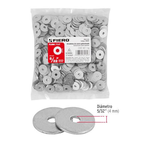 BOLSA DE 1 KILO ARANDELAS PLANAS GALVANIZADAS 5/32 Plg. FIERO