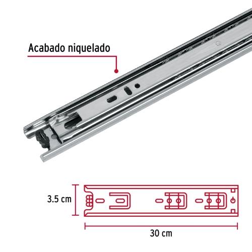 BOLSA CON 2 CORREDERAS EXTENSION 30 CM PARA CAJON ANCHO 3.5 CM