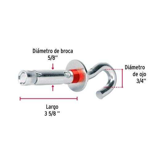 BOLSA CON 2 TAQUETES EXPANSIVOS 16X90 MM CON ARMELLA ABIERTA