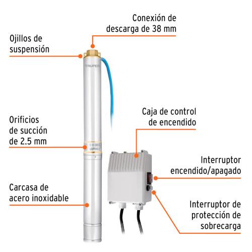 BOMBA P/AGUA LIMPIA TIPO BALA 2HP TRUPER